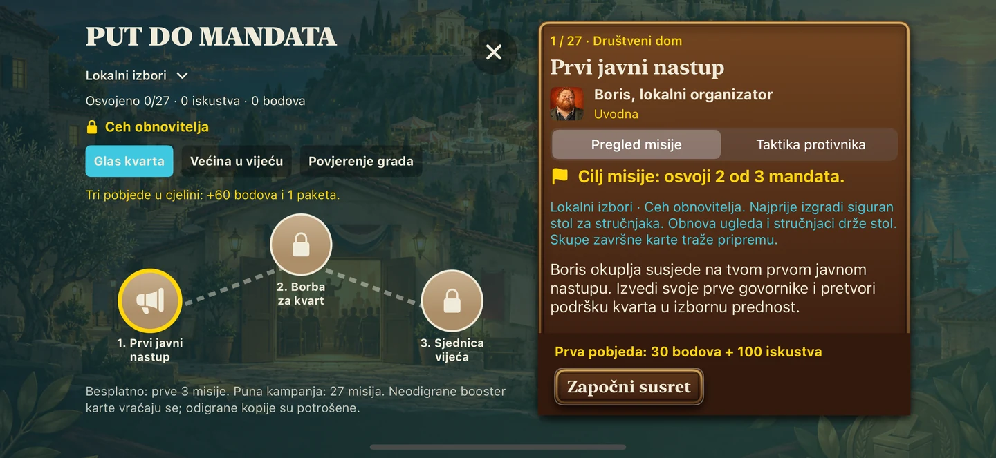 Stvarna snimka kampanje u igri Carta Civica.